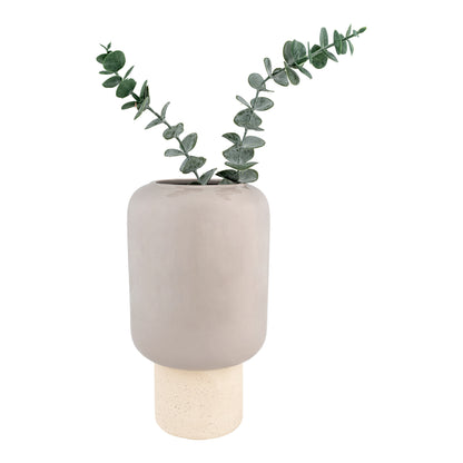 Vaso - vaso em cerâmica, cinza, Ø15x27 cm