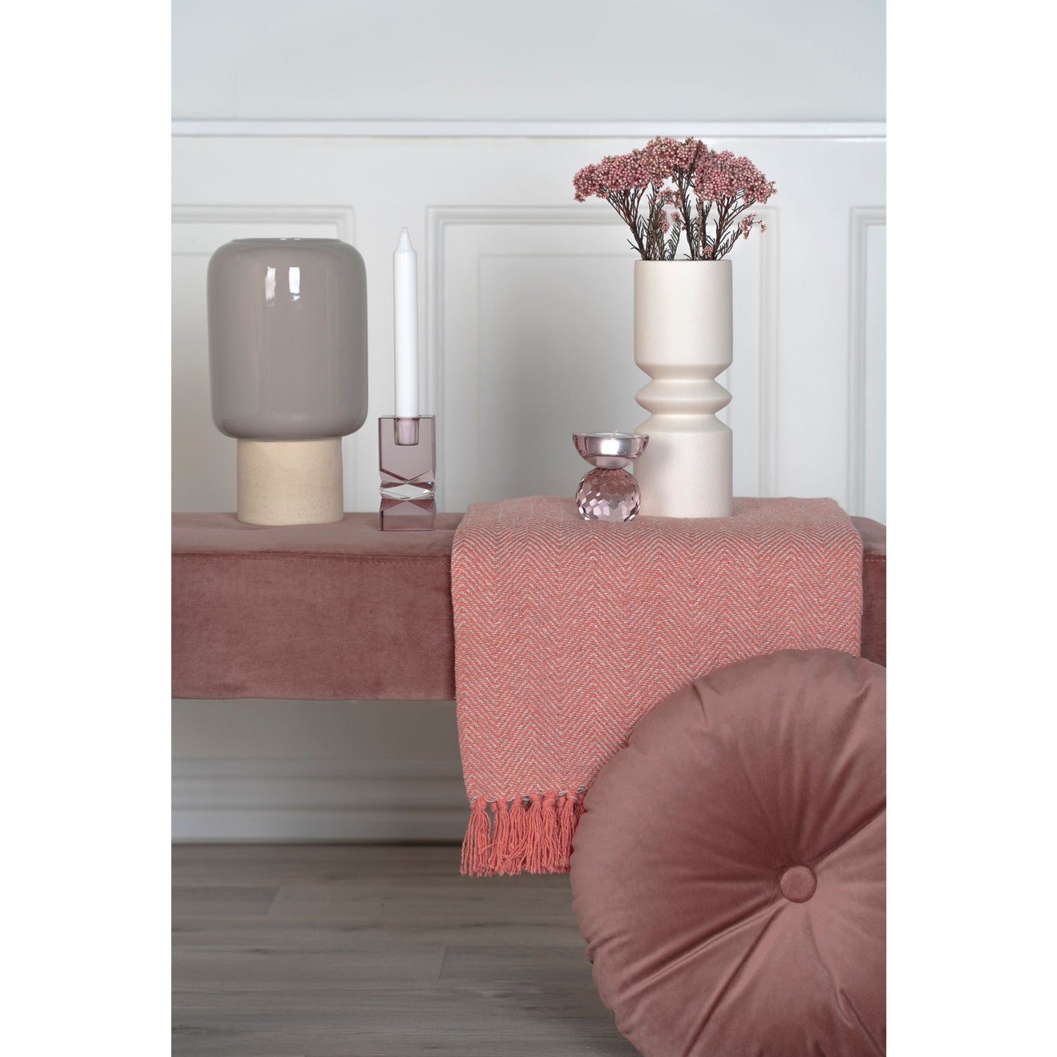 Vaso - vaso em cerâmica, cinza, Ø15x27 cm