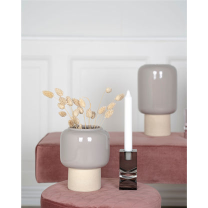 Vaso - vaso em cerâmica, cinza, Ø15x27 cm