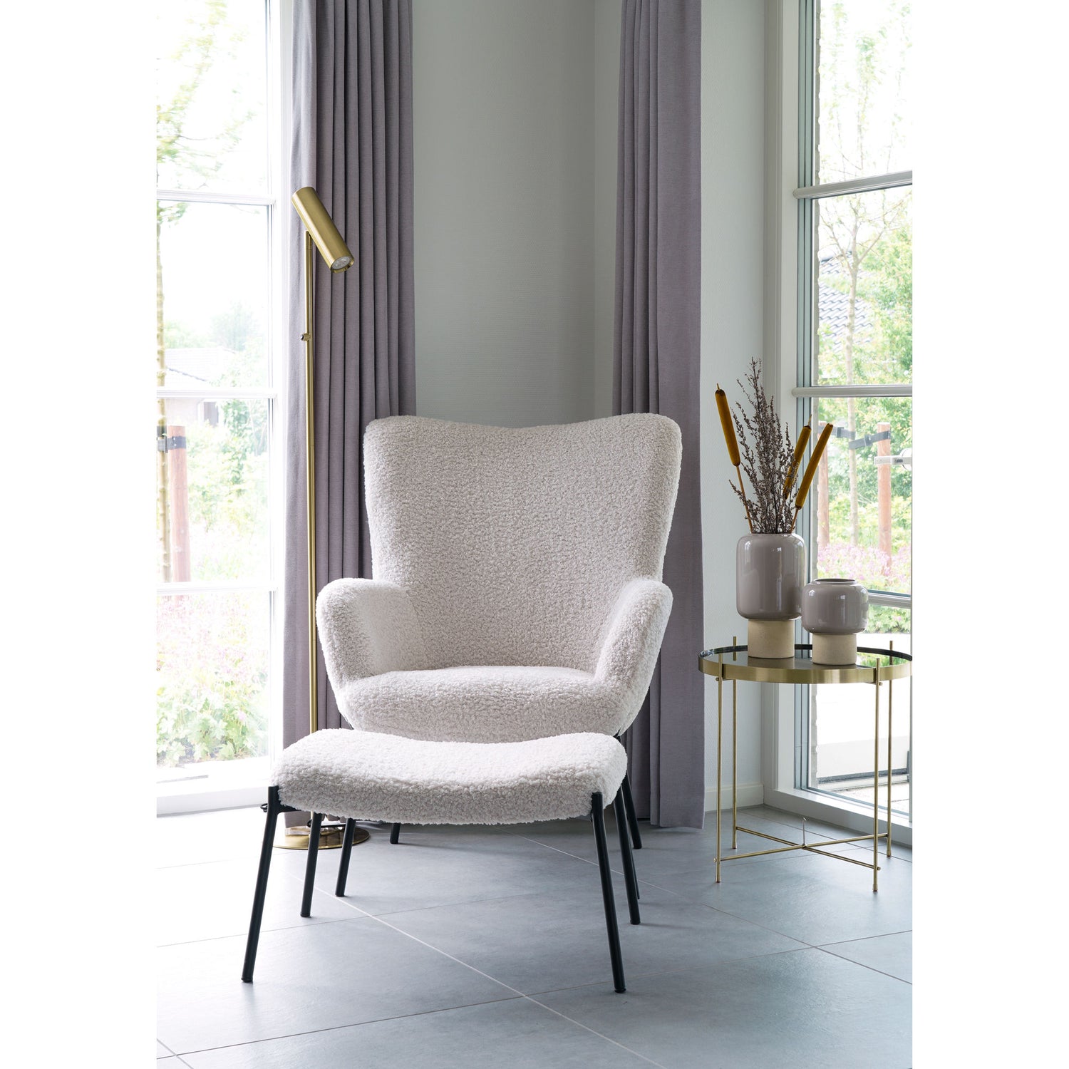 Vaso - vaso em cerâmica, cinza, Ø15x27 cm