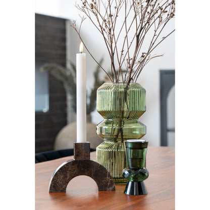 Candlestick - Candlestick em mármore, marrom, 15x3.5x11 cm