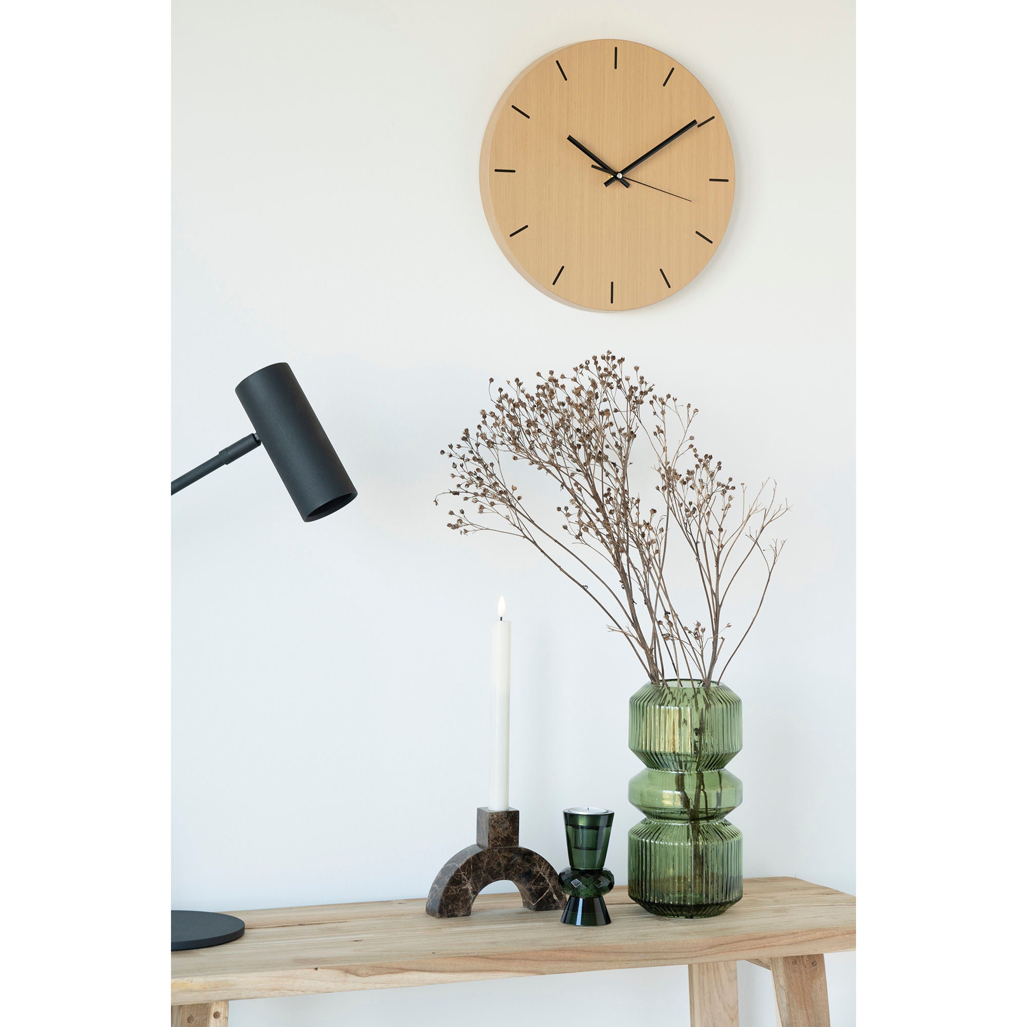 Candlestick - Candlestick em mármore, marrom, 15x3.5x11 cm