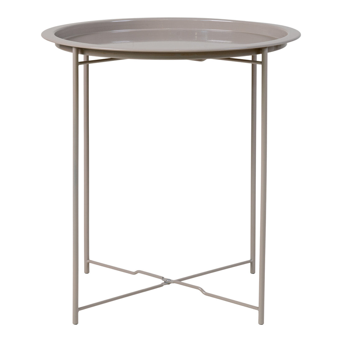 Tabela de canto Bastia - mesa de canto em aço com revestimento de pó bege Ø47x50 cm - 1 - pcs