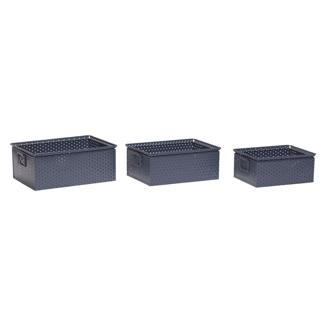 Caixa de armazenamento de lembranças Hübsch Cinza (conjunto de 3)