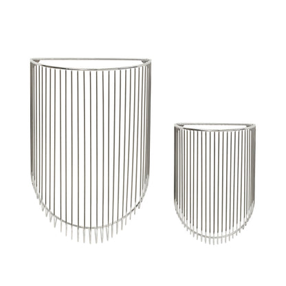 Hübsch Iris Wall Basket Nickel (conjunto de 2)