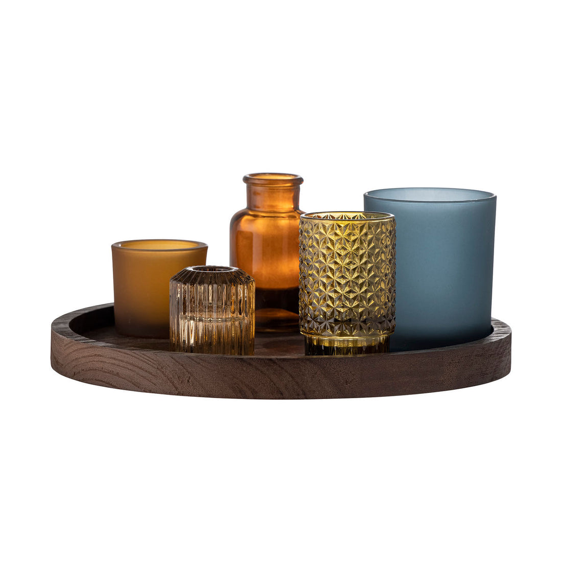 Bloomingville Sanga Bakke m/Fyrfadsstage, Brun, Glas - Bloomingville - DesignGaragen.dk