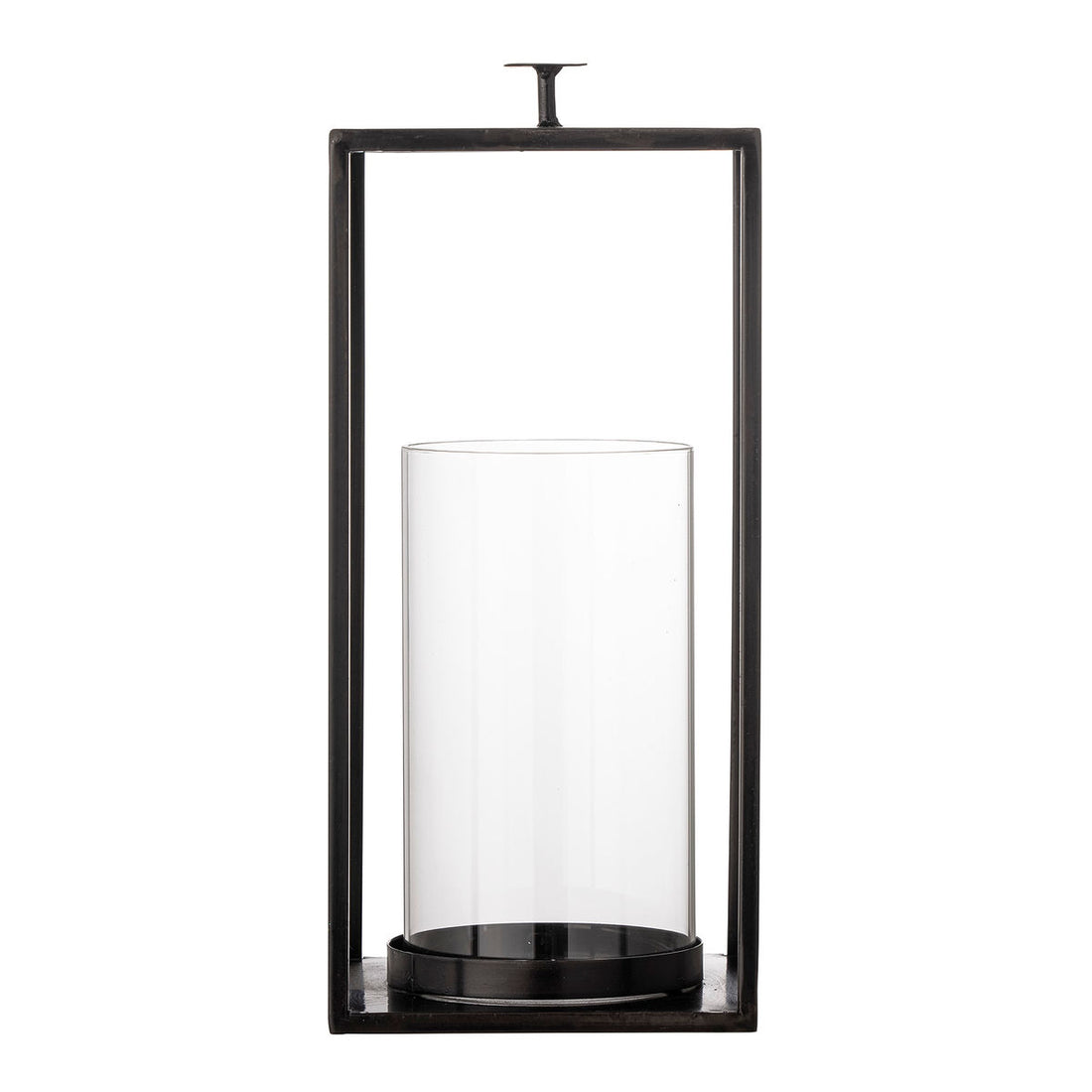 Bloomingville Udoon Lantern com vidro, preto, metal