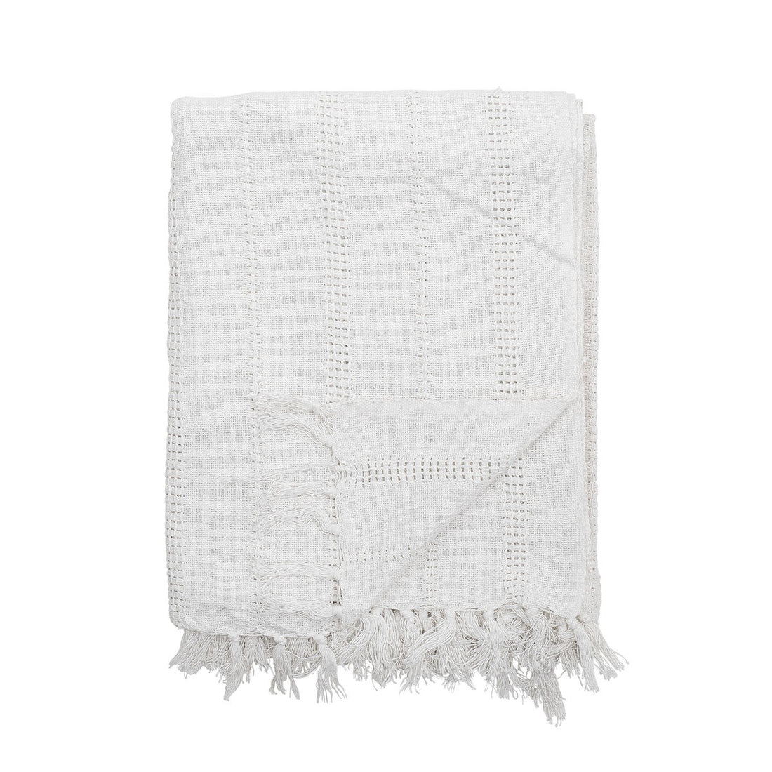 Bloomingville Niccoline Plaid, Hvid, Bomuld - Bloomingville - DesignGaragen.dk