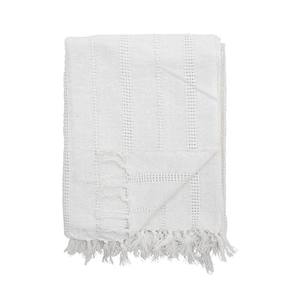 Bloomingville Niccoline Plaid, Hvid, Bomuld - Bloomingville - DesignGaragen.dk