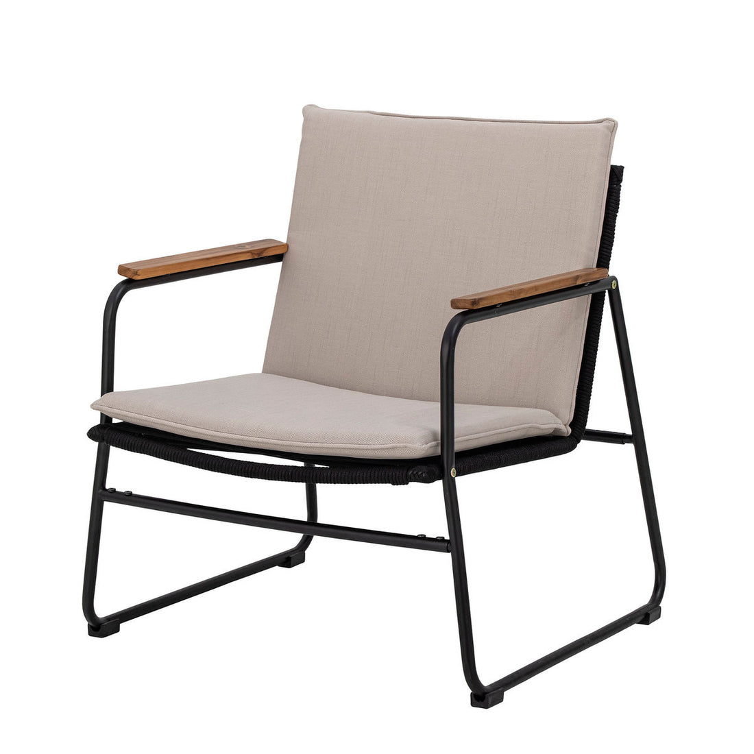Bloomingville Hampton Lounge Chair, preto, metal