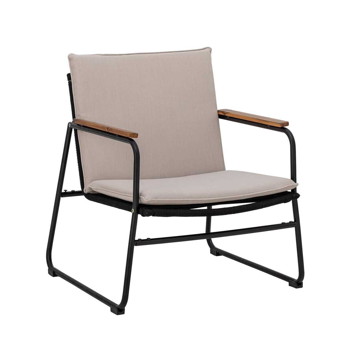 Bloomingville Hampton Lounge Chair, preto, metal