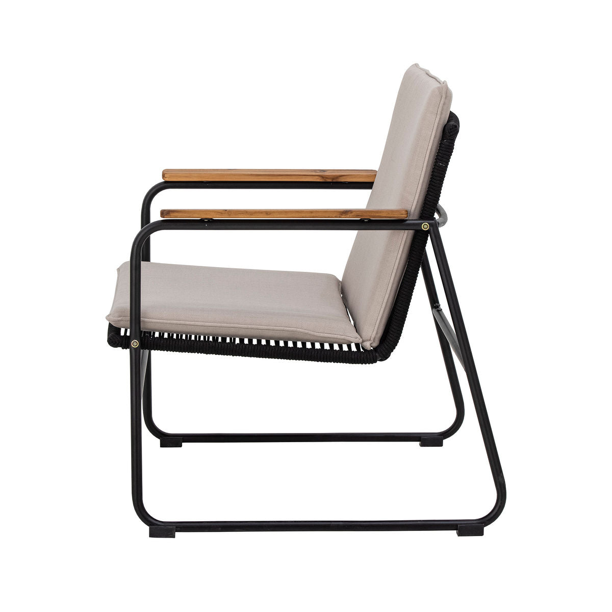 Bloomingville Hampton Lounge Chair, preto, metal