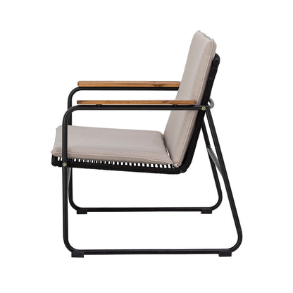 Bloomingville Hampton Lounge Chair, preto, metal