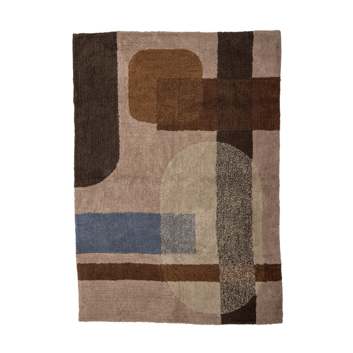 Bloomingville Zofia Tæppe, Brun, Bomuld L200xB140 cm - Bloomingville - DesignGaragen.dk
