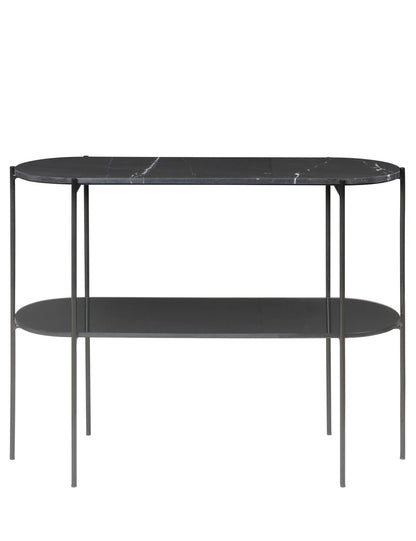 Console de Laura Living Cozy Marbletable - Noir com base de pó preto