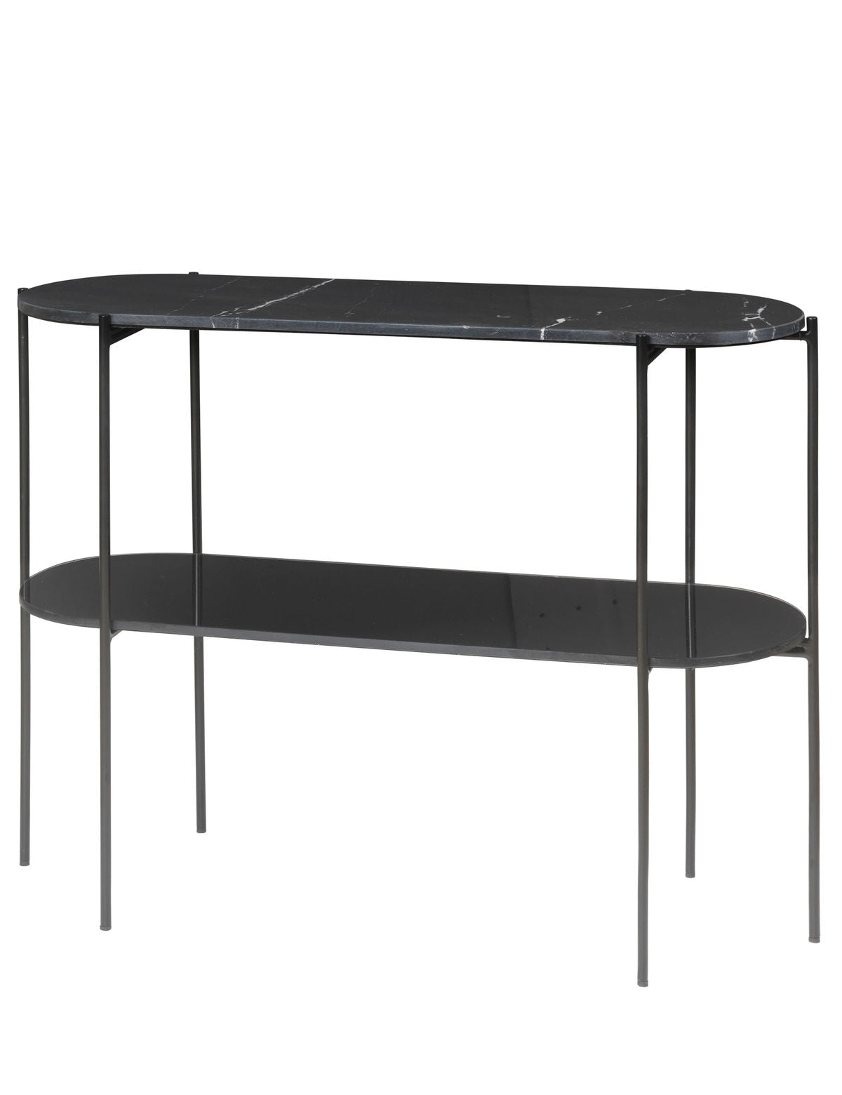 Console de Laura Living Cozy Marbletable - Noir com base de pó preto