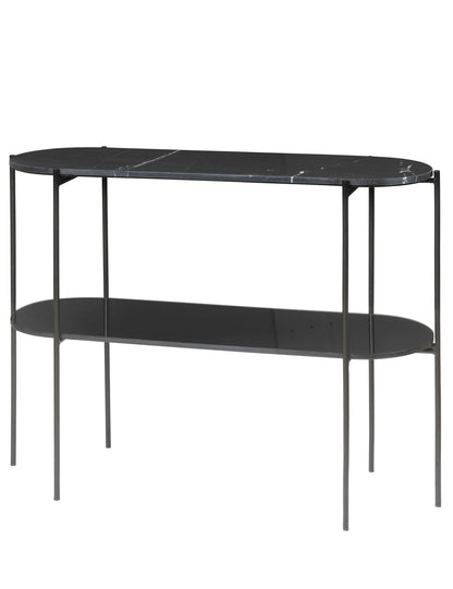 Console de Laura Living Cozy Marbletable - Noir com base de pó preto