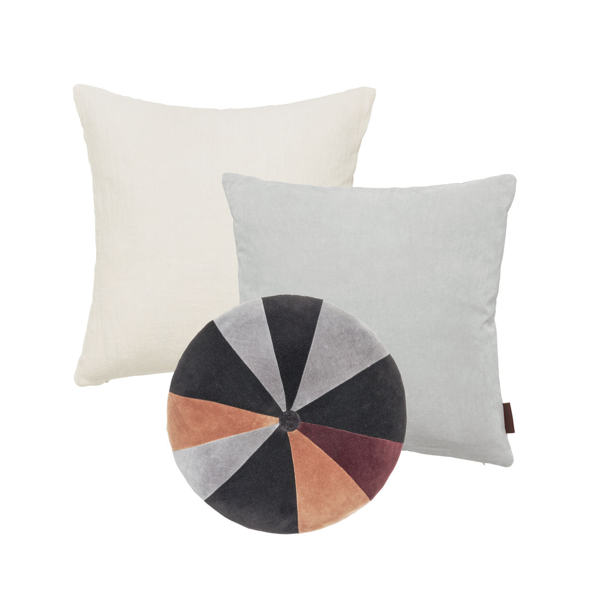 Living Living Rosie Patchwork Velvet Cushion - Noir, Granit