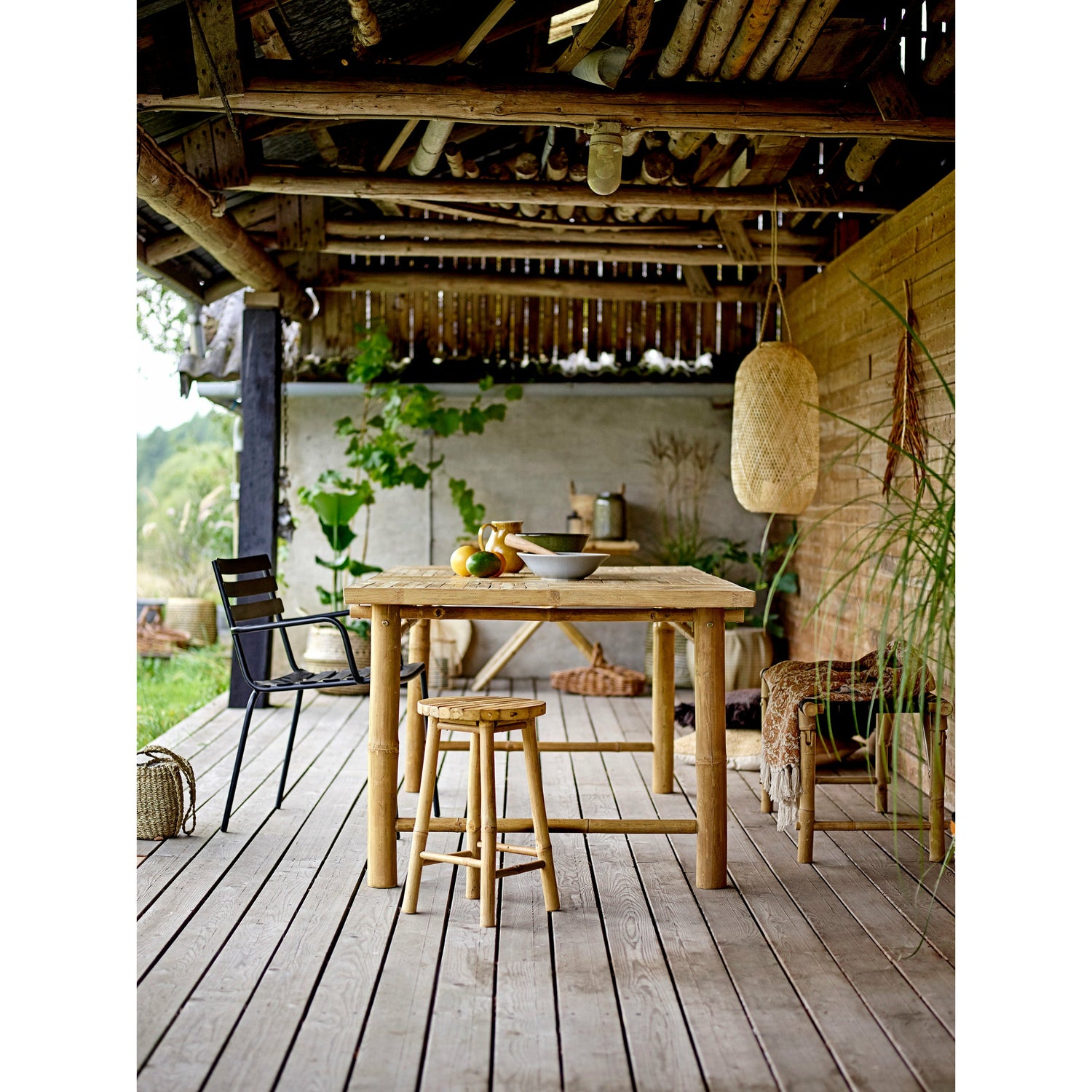 BLOOMINGVILLE Musu Hængende Lanterne, Natur, Jute - D35xH60 cm - DesignGaragen.dk.