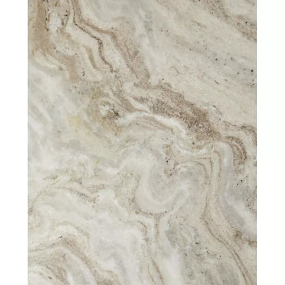 Mesa de jantar redonda de Erie em madeira e mármore - Ø140 cm - branco cru, marrom, bege