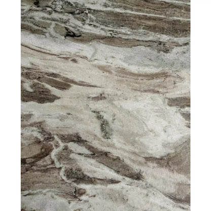 Mesa de jantar redonda de Erie em madeira e mármore - Ø140 cm - branco cru, marrom, bege
