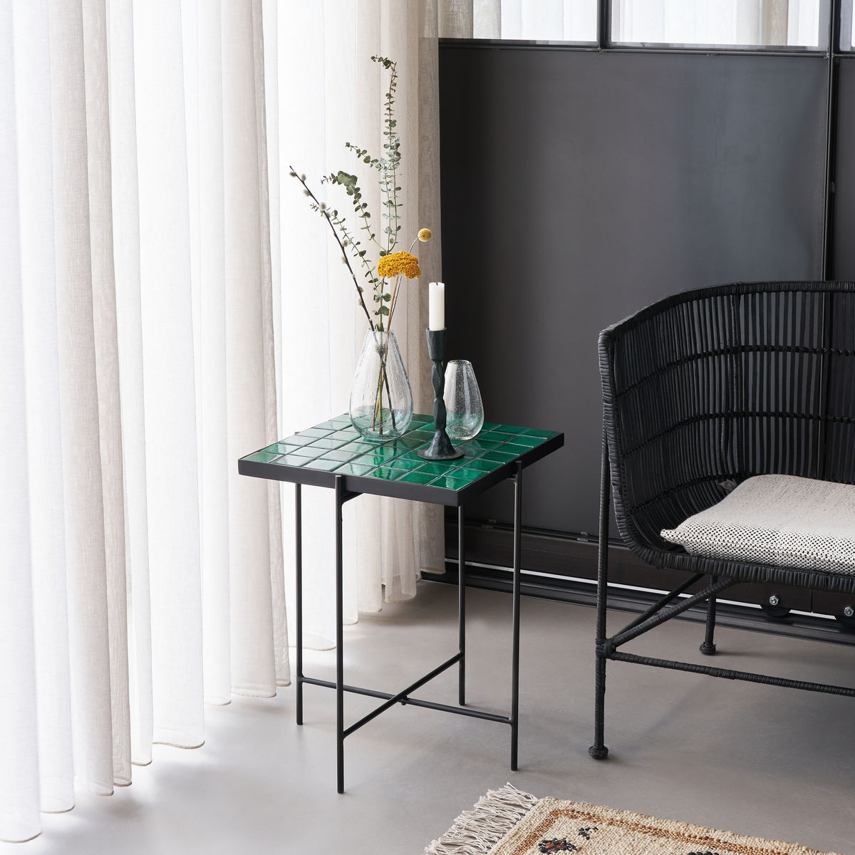 Mesa lateral do médico da casa, Kuna, verde