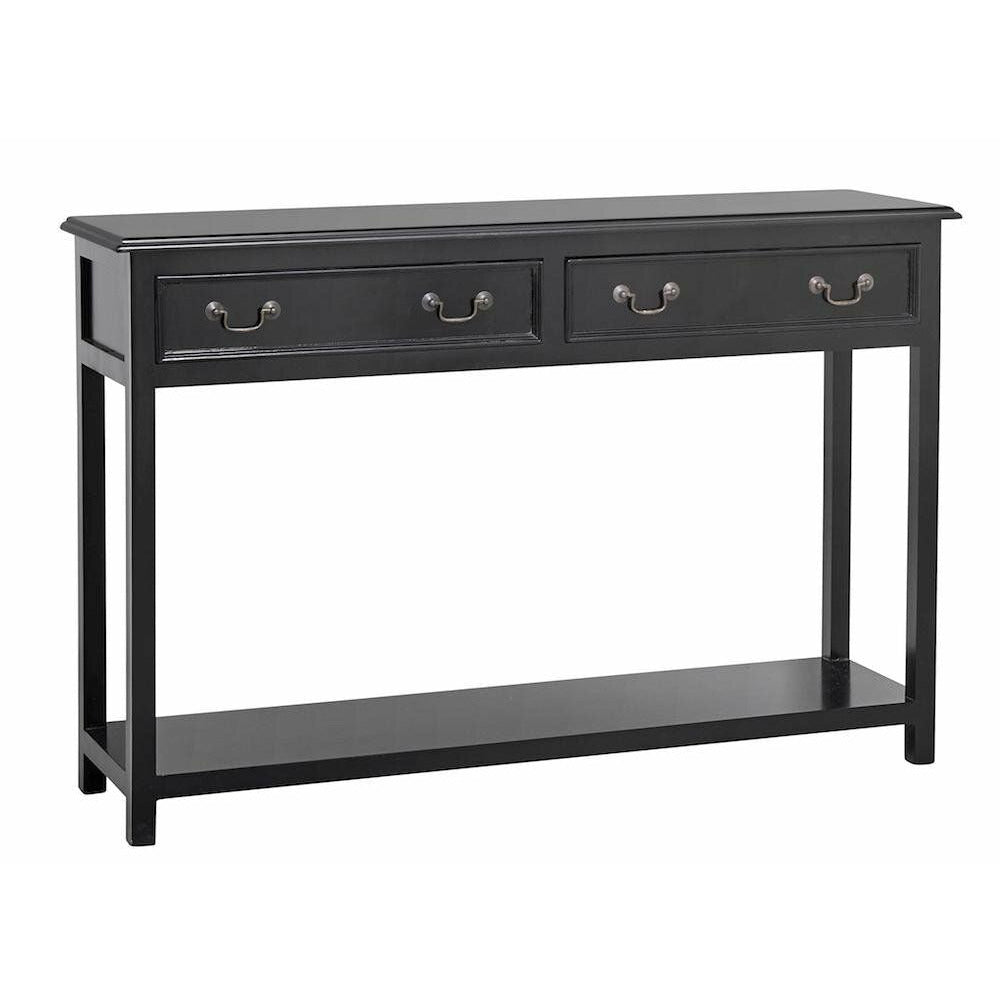 Mesa de consola Nordal MOSS em madeira com gavetas - 122x33 - preto