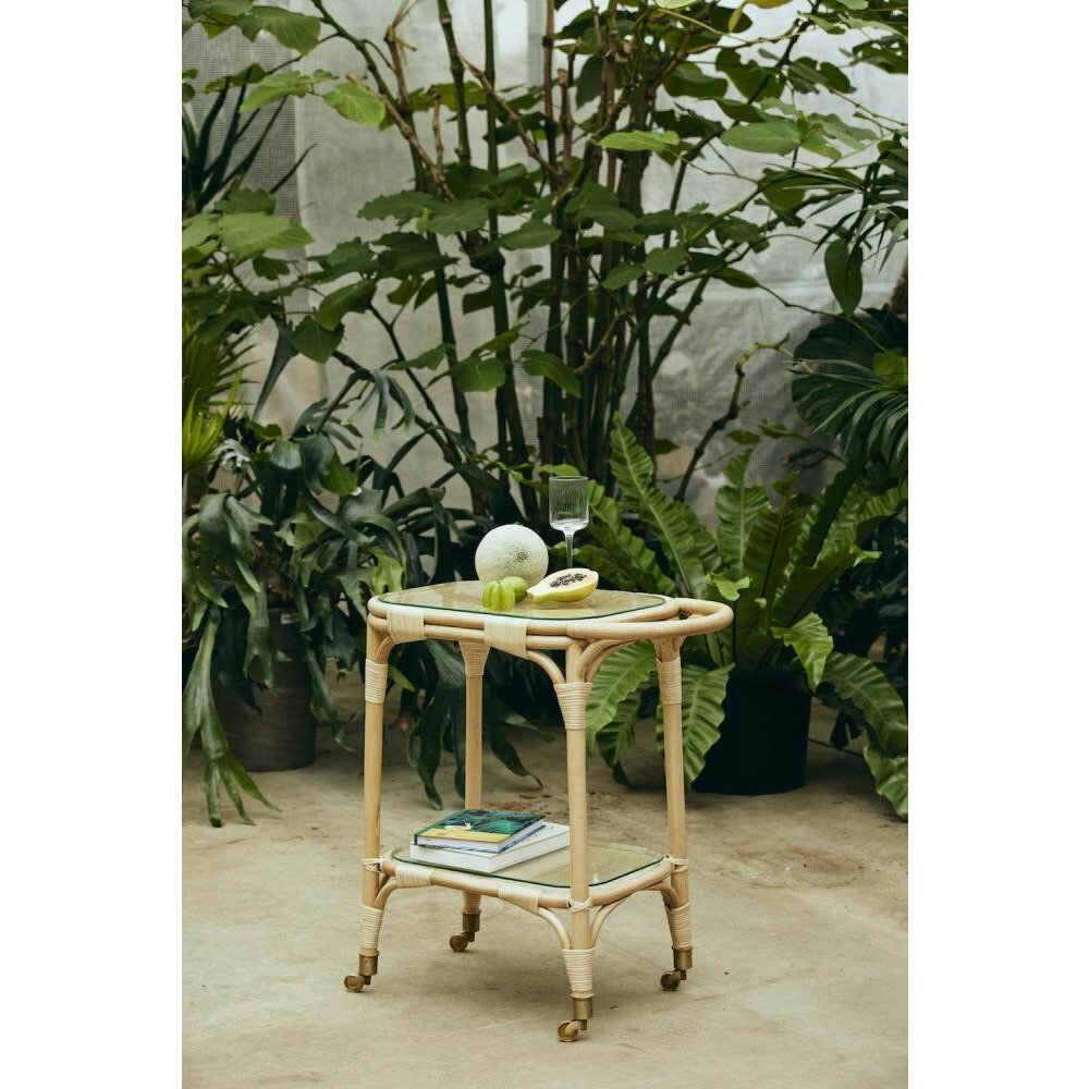 Nordal Bali Rolling Table / barra em vime - 73x43 cm - Natureza