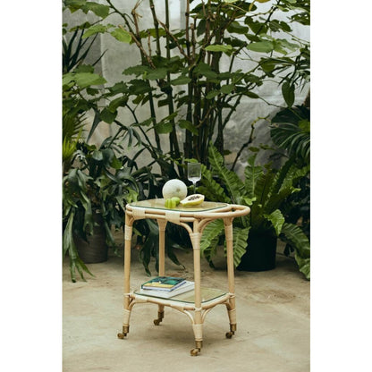 Nordal Bali Rolling Table / barra em vime - 73x43 cm - Natureza