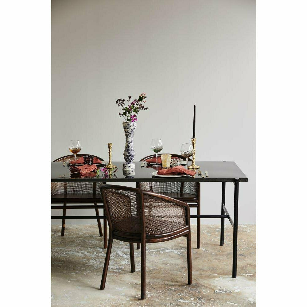 Cadeira de mesa de jantar de moto - marrom escuro