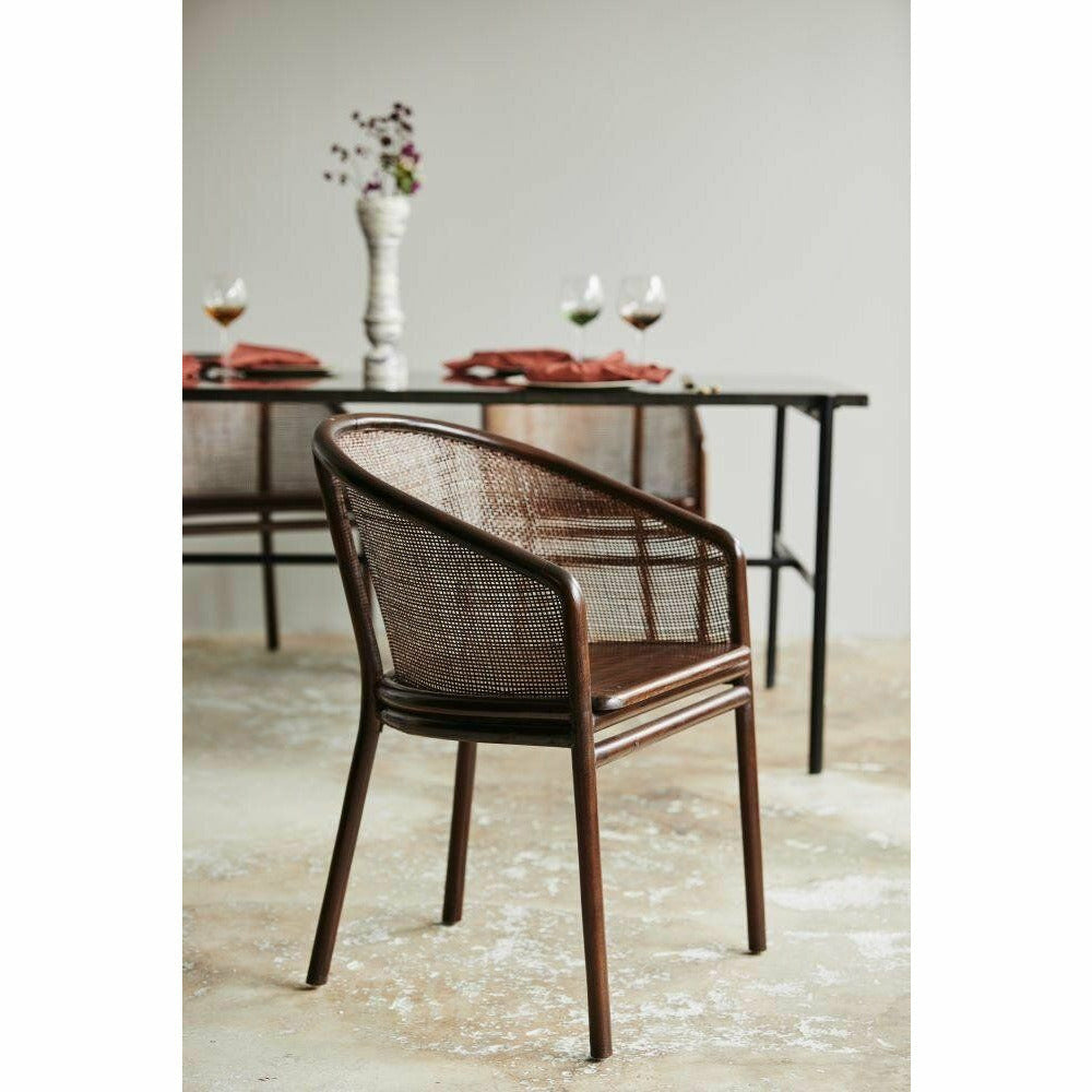 Cadeira de mesa de jantar de moto - marrom escuro