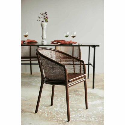Cadeira de mesa de jantar de moto - marrom escuro