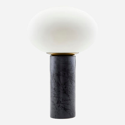 Lâmpada de mesa de médico da casa, opala, branco/preto-h: 45 cm, dia: 30 cm