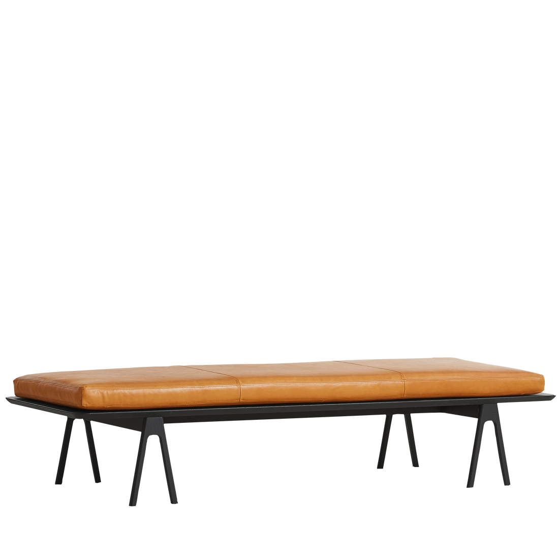 Woud - Level Daybed - Cognac/Black 190x76.50x41 cm