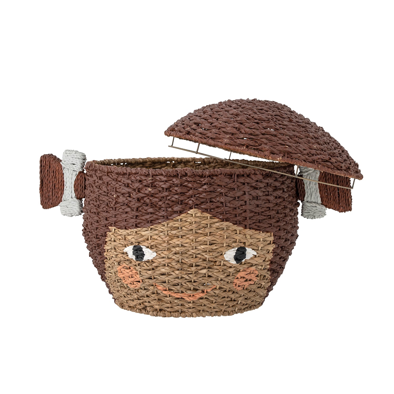 Lill Kurv m/Låg, Brun, Bankuan Grass - L40,5xH40,5xW40,5 cm - BLOOMINGVILLE MINI - DesignGaragen.dk