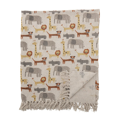 BLOOMINGVILLE MINI Brett Plaid, Brun, Genanvendt Bomuld - L160xW130 cm - DesignGaragen.dk.