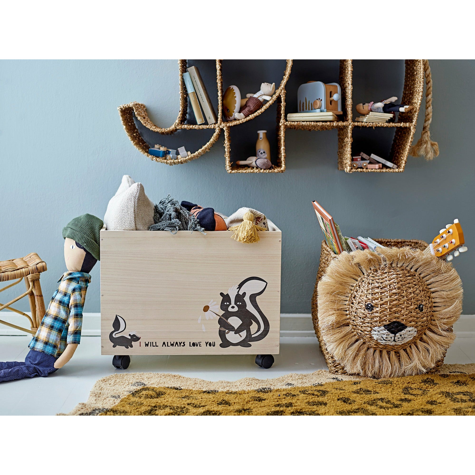 Harrison Kurv, Natur, Bankuan Grass - L32xH36xW52 cm - BLOOMINGVILLE MINI - DesignGaragen.dk
