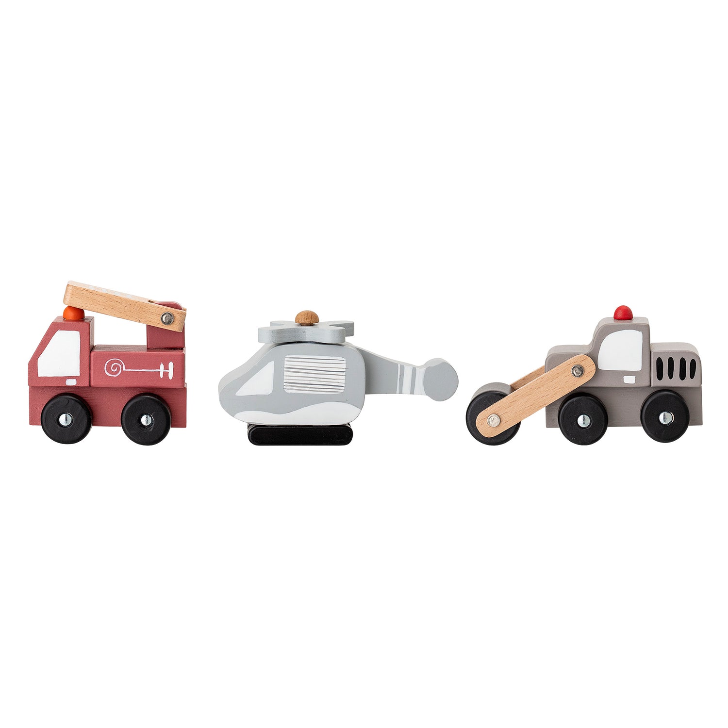 Ariston Legetøjsbil, Grå, MDF - L8xH8xW5,5/L12xH8xW5,5/L13xH8xW5,5 cm, Set of 3 - BLOOMINGVILLE MINI - DesignGaragen.dk