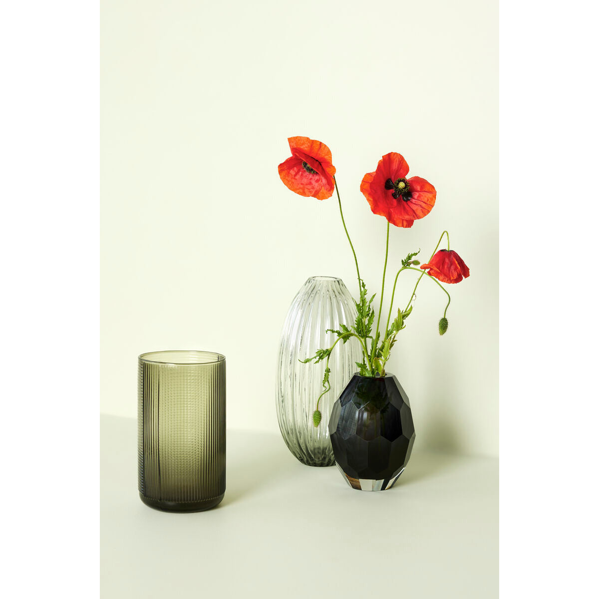 Pretty - Ripple vaso røgfarve Ø15xh30cm