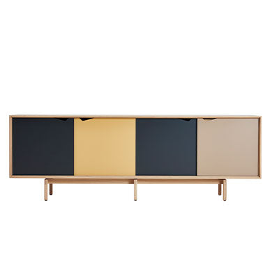 Andersen Furniture - S1 sideboard - l200xd50xh68 cm - eg/sæbe med multi earth låger - Andersen Furniture - DesignGaragen.dk