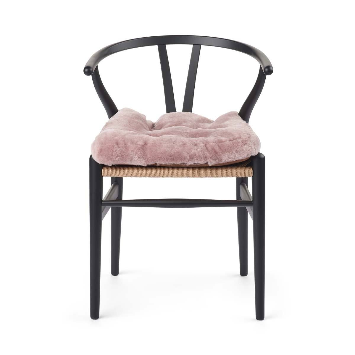 Almofada de assento | Pele de cordeiro, mocassin | 45x45 cm.