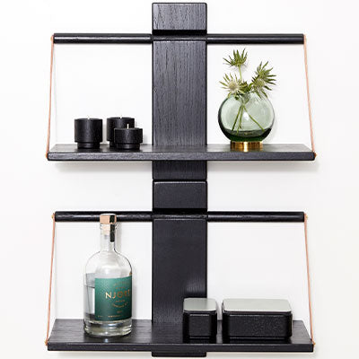 Andersen Furniture Shelf Wood Wall - Medium - Black - DesignGaragen.dk.