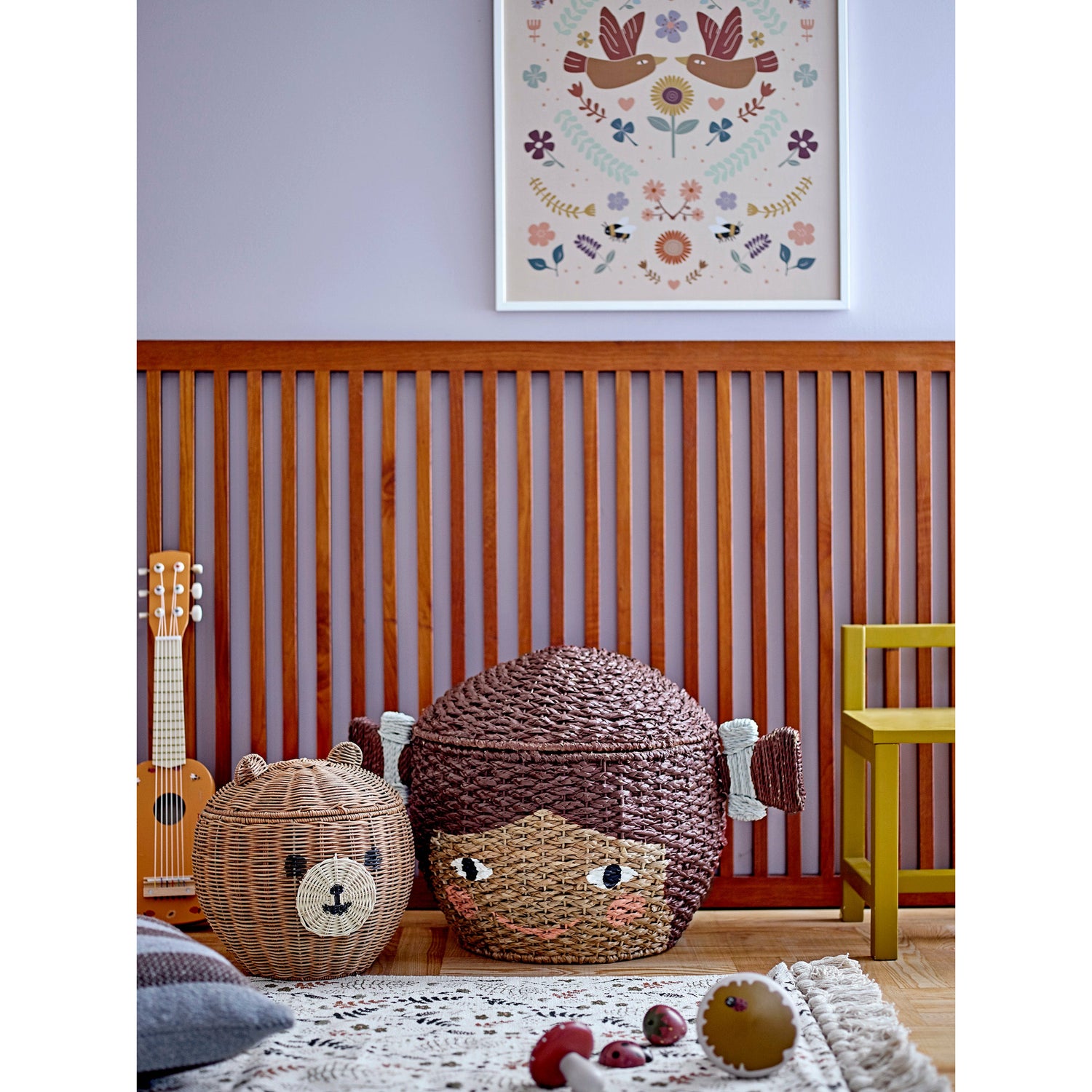 Lill Kurv m/Låg, Brun, Bankuan Grass - L40,5xH40,5xW40,5 cm - BLOOMINGVILLE MINI - DesignGaragen.dk