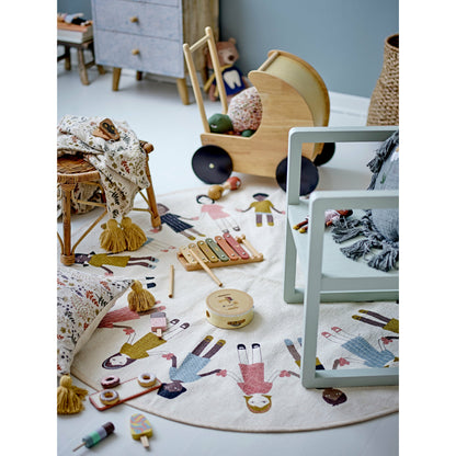 Friends Tæppe, Natur, Bomuld - D130 cm - BLOOMINGVILLE MINI - DesignGaragen.dk