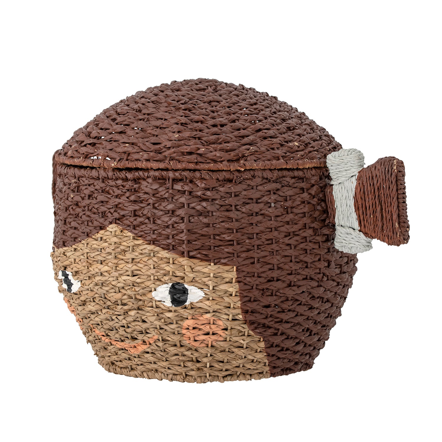 Lill Kurv m/Låg, Brun, Bankuan Grass - L40,5xH40,5xW40,5 cm - BLOOMINGVILLE MINI - DesignGaragen.dk