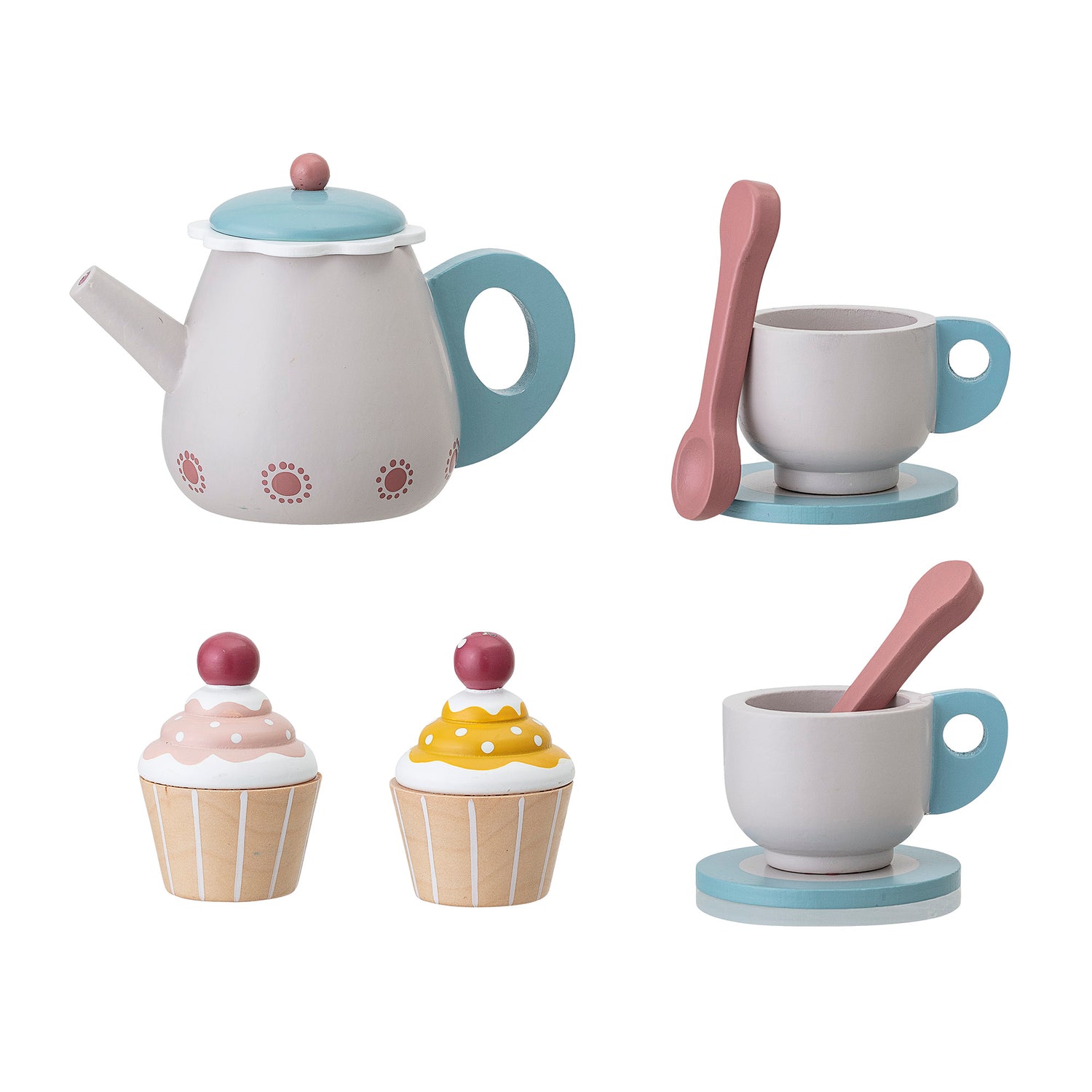 Gentrim Legetøjsmad, Grå, Krydsfiner - L21xH10xW15,5 cm, Set of 8 - BLOOMINGVILLE MINI - DesignGaragen.dk