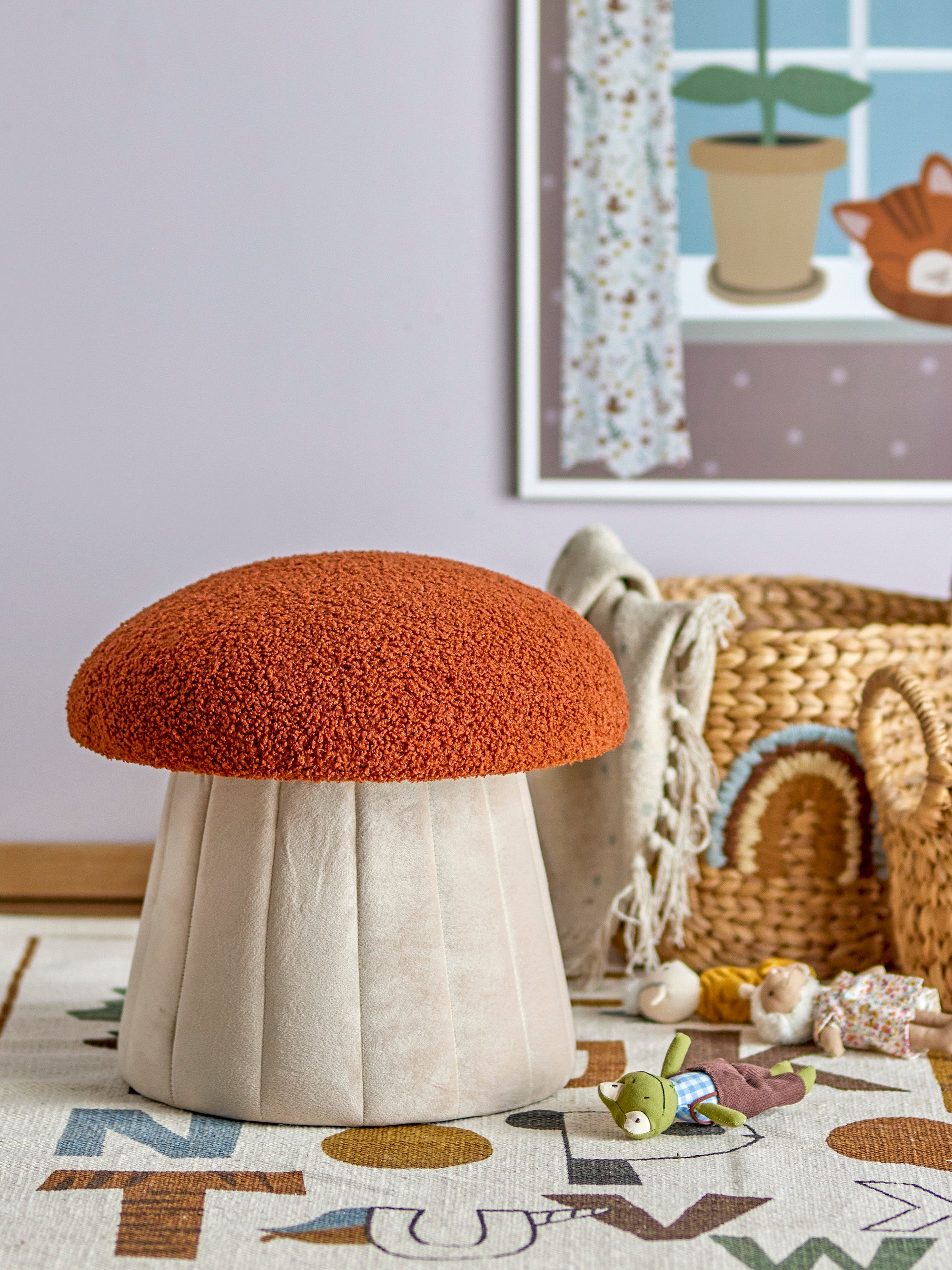 BLOOMINGVILLE MINI - Bertil Puf, Rød, Polyester - BLOOMINGVILLE MINI - DesignGaragen.dk
